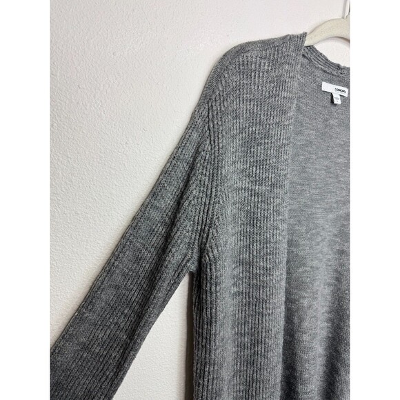 Sonoma Large Longline Cardigan Sweater Gray Open Front Ribbed Knit Long Sleeve - Picture 2 of 11